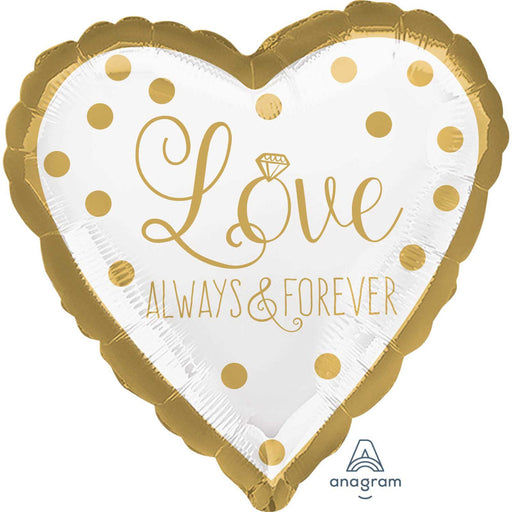 18'' Foil Gold Wedding Love Always & Forever