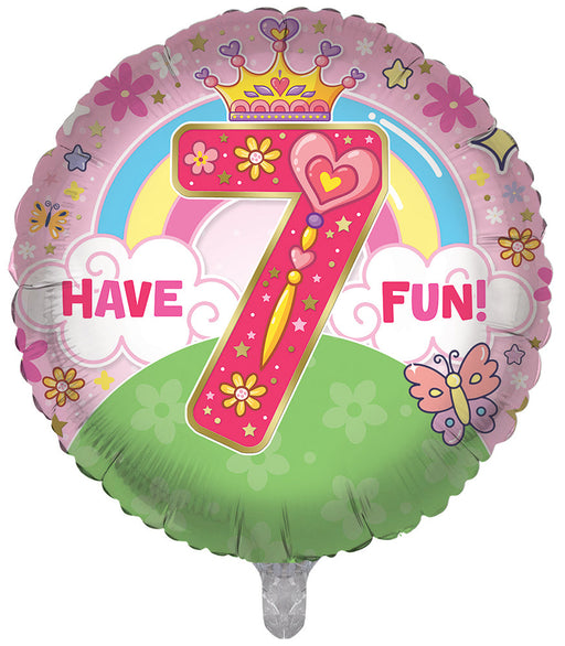 Princess / Pink 7th Birthday 18 Inch Foil Balloon