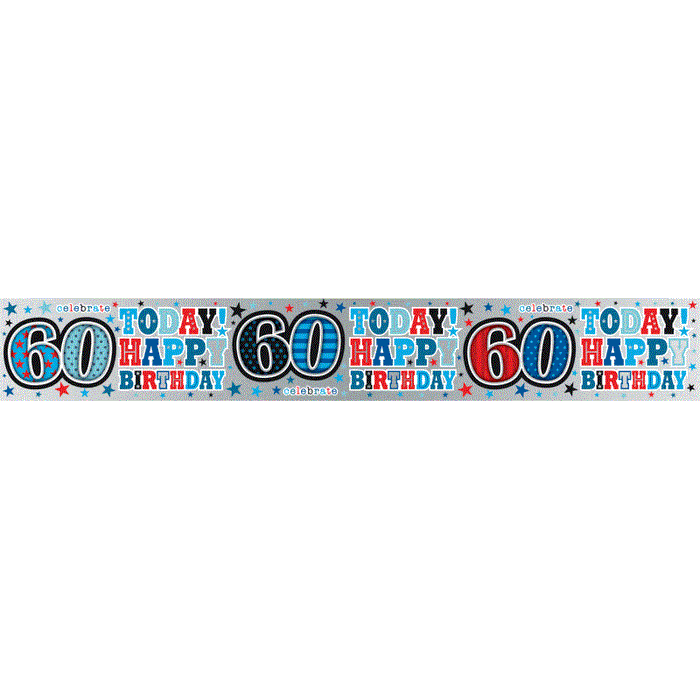 Foil Banner 60th Happy Birthday