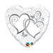 18'' Foil Entwined Hearts Silver Foil Balloon