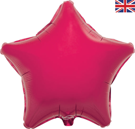19'' Packaged Star Fuchsia Foil Balloon