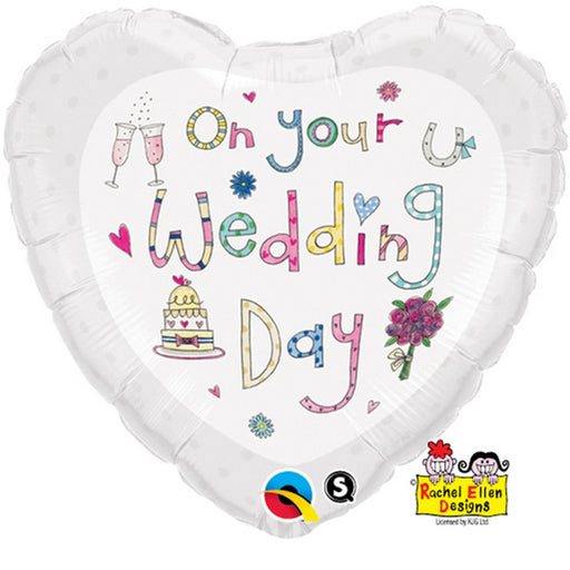 18'' Heart Shaped On Your Wedding Day Foil Balloon