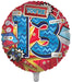 Blue / Red 13th Gaming 18 Inch Foil Balloon