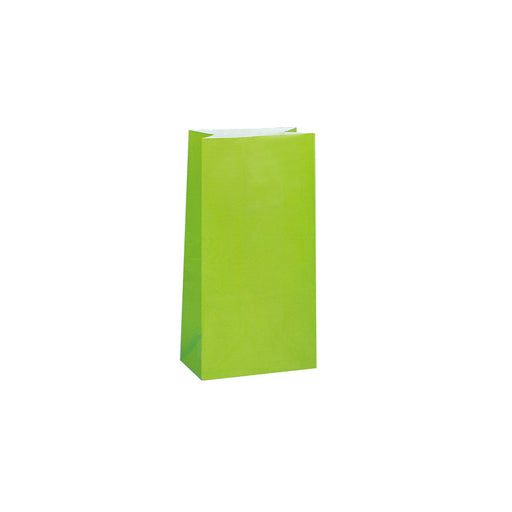 Paper Party Bags Lime Green (12pk)