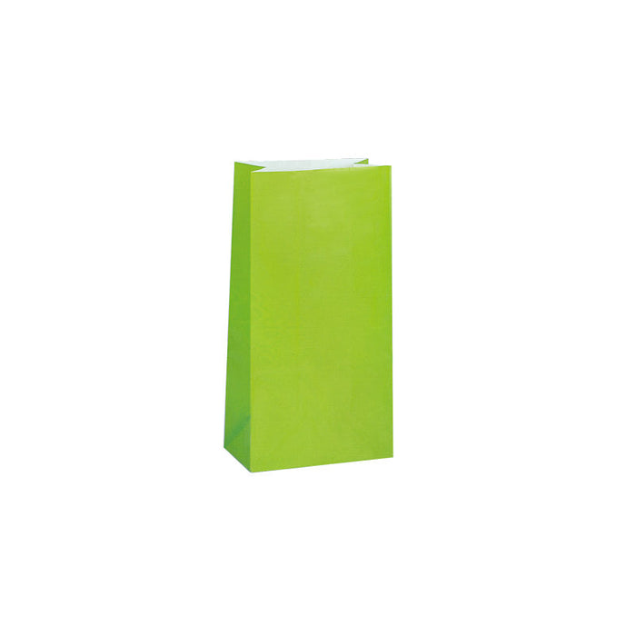 Paper Party Bags Lime Green (12pk)