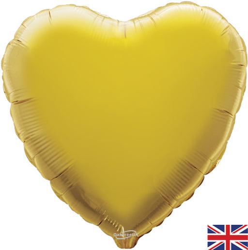 18'' Packaged Heart Gold Foil Balloon