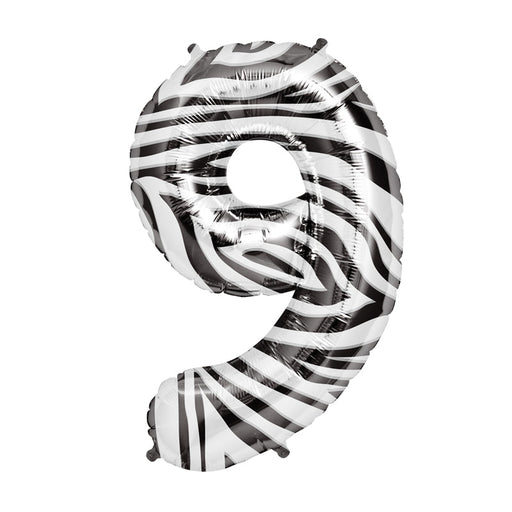 34'' Shape Foil Number 9 - Zebra (North Star)