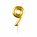 Amscan Candle #9 Metallic Gold Finish Numerical Candles 6 cm