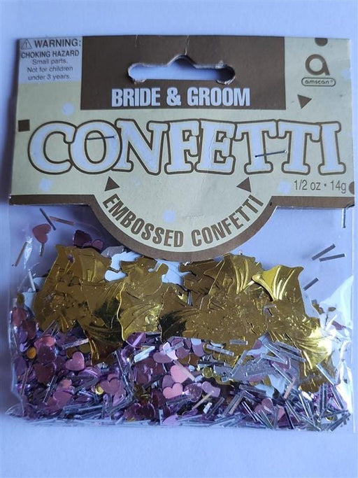Amscan Bride & Groom Embossed Confetti 14g