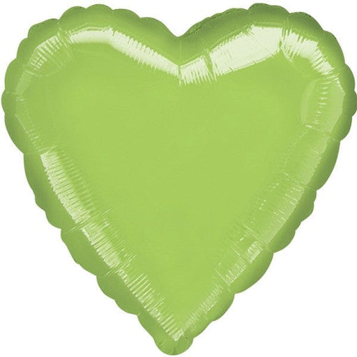 Anagram Lime Green Heart Shaped Balloons 18 Inch (Flat)