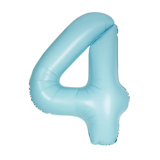 Matte Powder Blue Number 4 Shaped Foil Balloon 34''