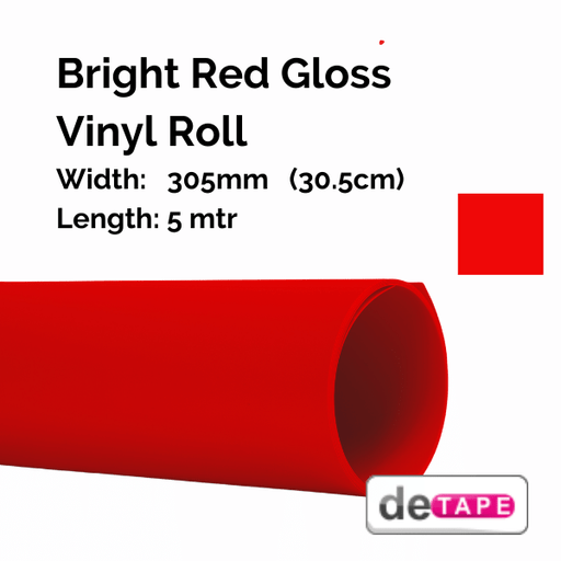 DeTape Vinyl Bright Red Gloss Vinyl 305mm x 5mtr