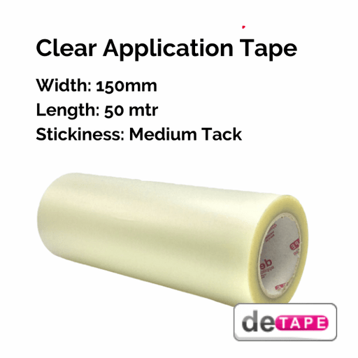 DeTape Application Tape Clear Application Tape 150mm x 50mtr