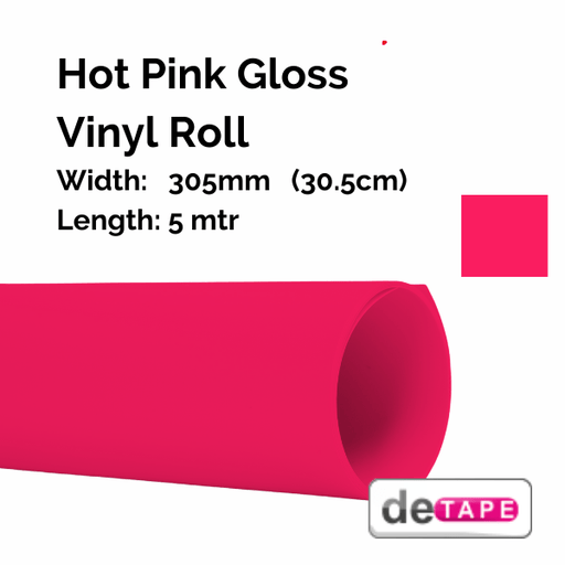 DeTape Vinyl Hot Pink Gloss Vinyl 305mm x 5mtr