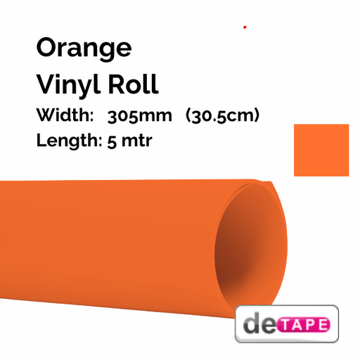 DeTape Vinyl Orange Gloss Vinyl 305mm x 5mtr