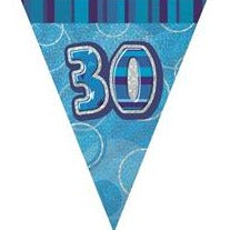 Glitz Blue 30 Flag Banner 9Ft