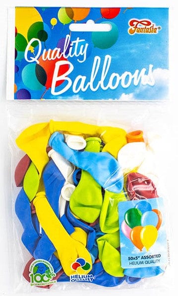 Fantasia Latex Balloons 5" Assorted Pastel Balloons 50pk