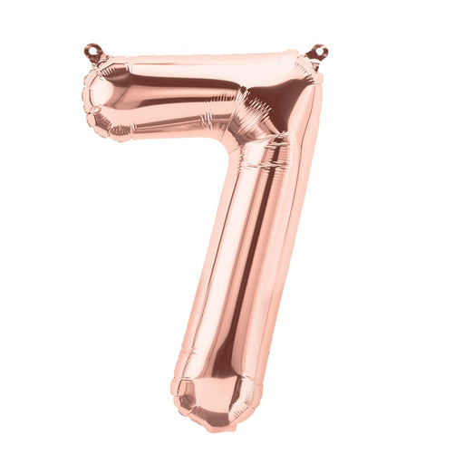 16'' Foil Number 7 - Rose Gold Packaged Air Fill