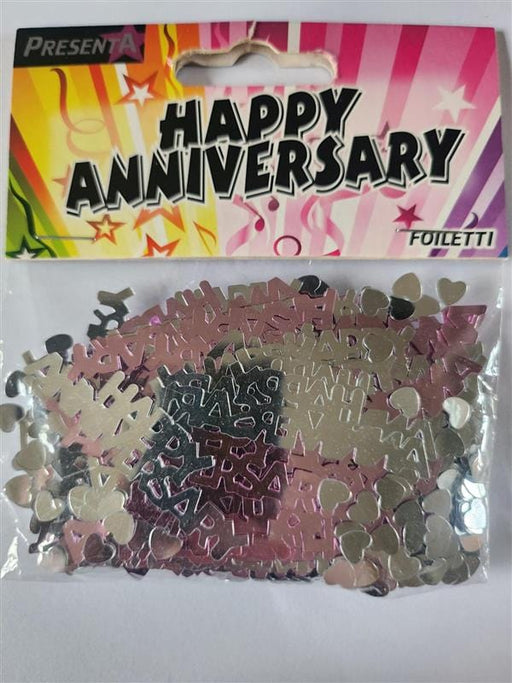 Foiletti Silver & Pink Happy Anniversary Confetti 14g