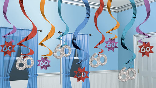Hanging Swirl Decorations With The No 60