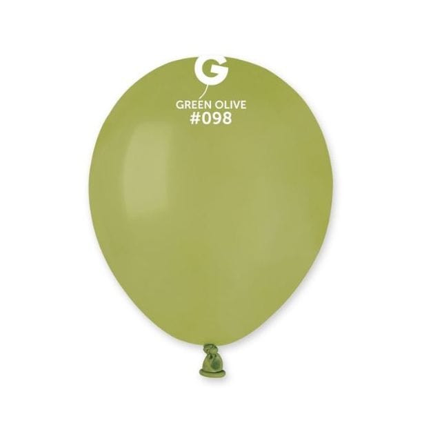 Gemar Latex Balloons 5 Inch (50pk) Natural Green Olive Balloons #098