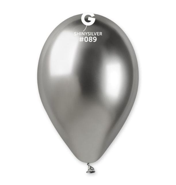 Gemar Latex Balloons 13 Inch (50pk) Shiny Silver Balloons #089