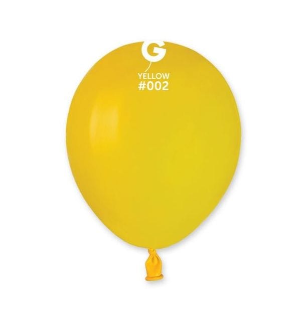 Gemar Latex Balloons 5 Inch (50pk) Standard Yellow Balloons #002