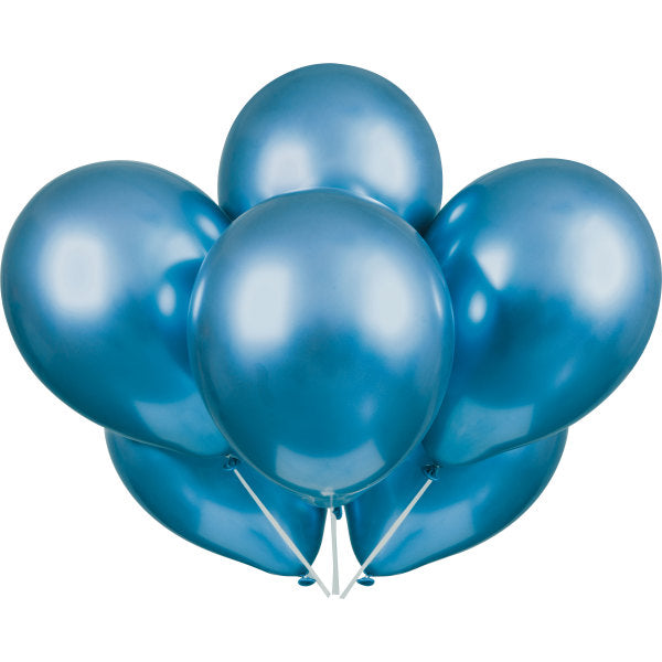 Blue Platinum 11'' Latex Balloons, 6Ct