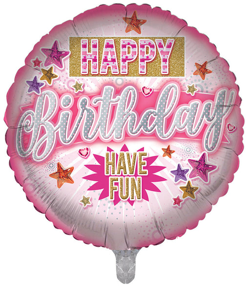 Happy Birthday, Best Wishes (Pink) 18 Inch Foil Balloon