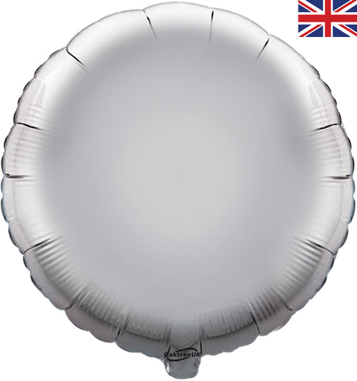 18'' Packaged Round Silver Foil Balloon