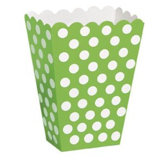 Lime Green Dots Treat Boxes 8pk