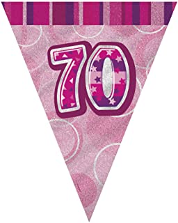 Glitz Pink 70 Flag Banner 9Ft