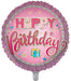 Pink Happy Birthday 18 Inch Foil Balloon