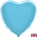 18'' Packaged Heart Light Blue Foil Balloon