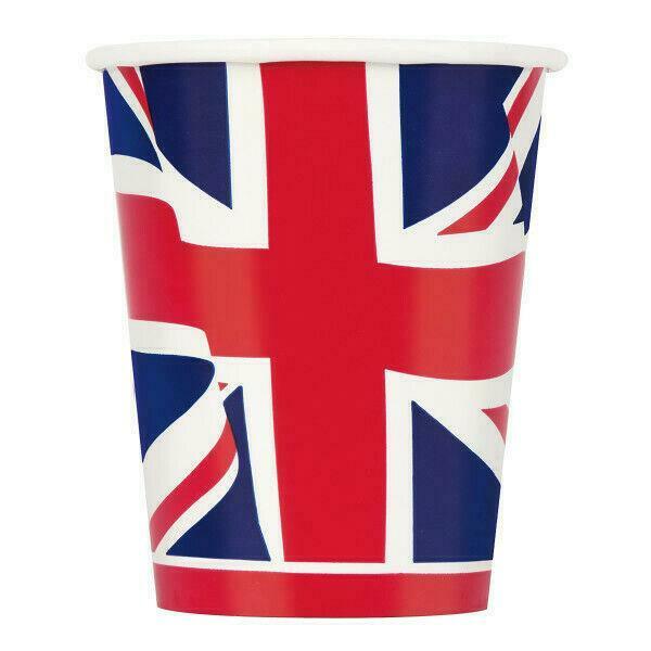 Union Jack Party Paper Cups 8pk