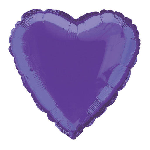 Solid Heart Foil Balloon 18'',  - Deep Purple
