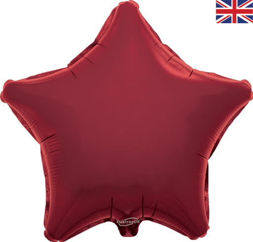 19'' Packaged Star Burgundy Foil Balloon