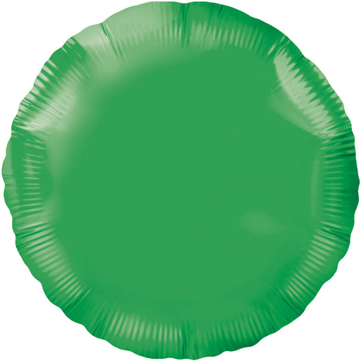18'' Packaged Round Green Foil Balloon