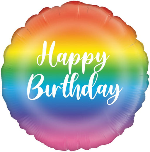 Oaktree UK Balloon 18" Rainbow Happy Birthday