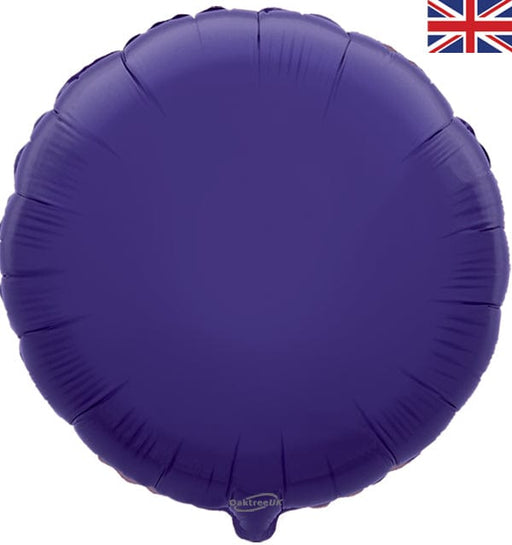 Oaktree UK Foil Balloon Purple Round Balloon 18 Inch