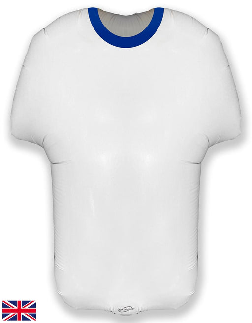 Oaktree UK Foil Balloons White and Blue Sport Shirt / Football Shirt