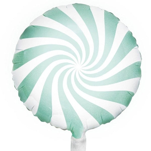 Party Deco Foil Balloon Pastel Mint Green Candy Swirl
