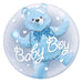 Qualatex 24" Baby Blue Bear Plastic Double Bubble Balloon