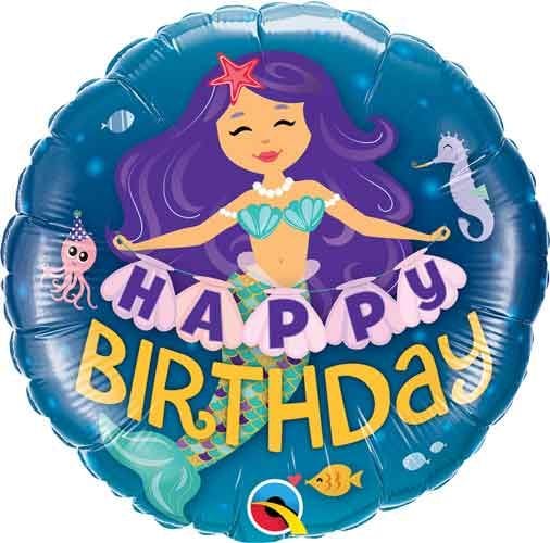 Qualatex Foil Balloon Happy Birthday Mermaid 18" Foil Balloon