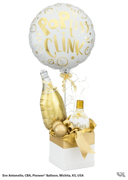 Qualatex Foil Balloons Mini Gold Bubbly Wine Bottle