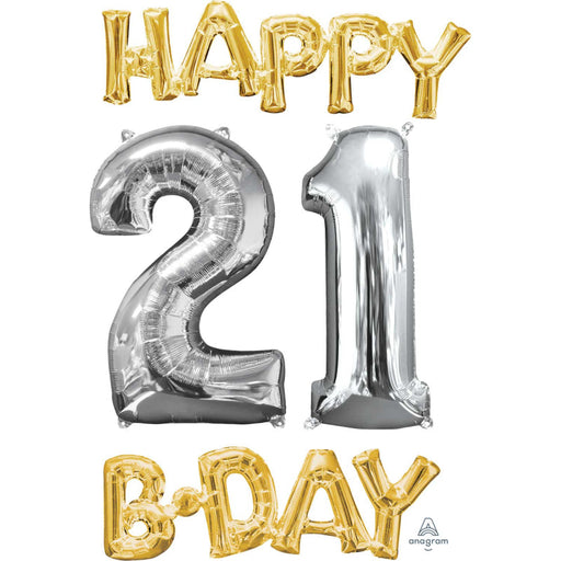 26'' Happy 21 Birthday Air Fill Balloon