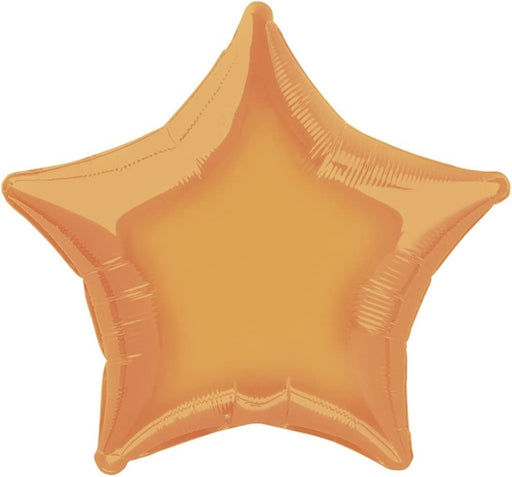 Unique Party Foil Balloon 18'' Solid Star Orange Foil