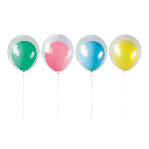 Unique Party Latex Balloons Assorted Neon Colors Latex and Clear Layered Balloon Bouquet Kit