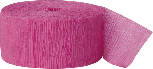 Unique Party Hot Pink Crepe Paper Streamer 81ft
