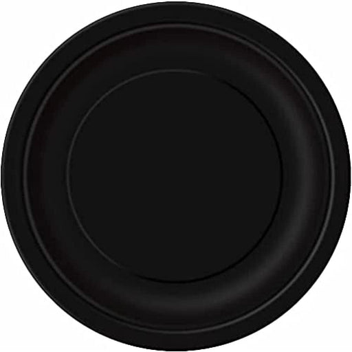 Unique Party Midnight Black Plates 17cm 8pk